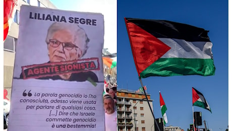 Cartello contro Liliana Segre al corteo per la Palestina a Milano: aperta un'inchiesta per odio razziale