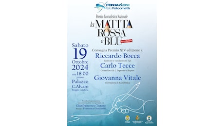 Reggio Calabria, sabato 19 ottobre torna il Premio Giornalistico Nazionale “La Matita Rossa e Blu”