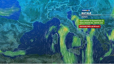 Meteo: ancore piogge, venti e neve a Natale. Quando si placa il maltempo?