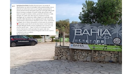 Il titolare del Bahia Beach: «Immenso dolore. Mi sento violato dei principi e dei valori nei quali ho sempre creduto»