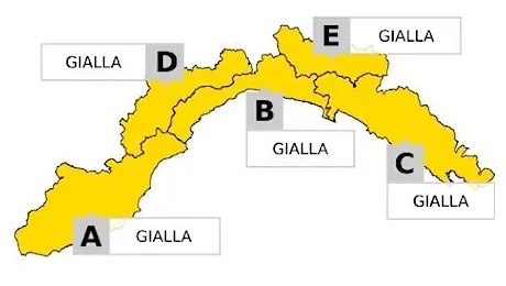 Liguria, allerta gialla fino alle 18 su tutta la regione