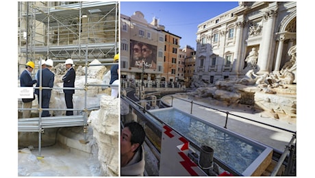 A Fontana di Trevi passerella con piscina come dieci anni fa: oggi uno scempio, all'epoca uno show