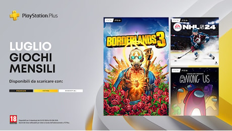 Giochi mensili PlayStation Plus di luglio: Borderlands 3, NHL 24, Among Us