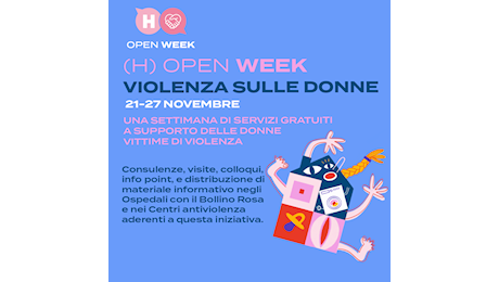 Violenza sulle donne: 21-22-25 Novembre le iniziative di Policlinico e Università per l'(H)Open Week della Fondazione Onda