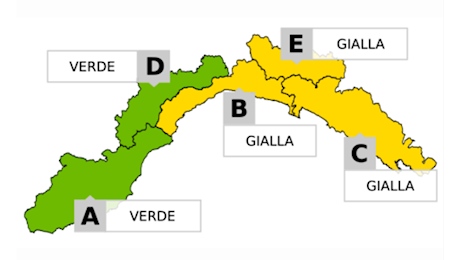 Arpal: allerta gialla per temporali sul Centro-Levante (BCE) dalla mezzanotte alle 15 di domani