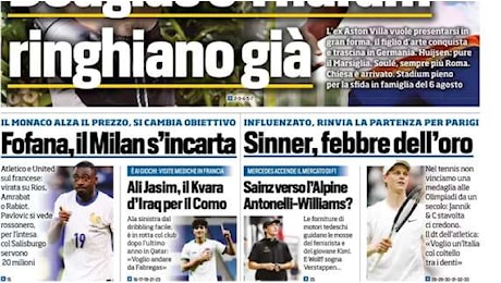 Tuttosport in prima pagina: Fofana, il Milan s'incarta