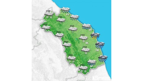 Meteo Marche. Pioggia, freddo e neve a bassa quota fino a Natale. Migliora da Santo Stefano