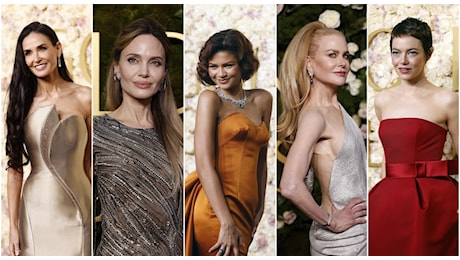 Golden Globe, pagelle look: Demi Moore in platino (8.5), Angelina Jolie illumina (8), Zendaya strepitosa (9)