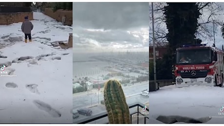 Grandine record a Nettuno: strade imbiancate da 30 cm di ghiaccio sul litorale romano