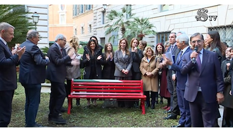 Femminicidi, La Russa fa dipingere il Tricolore sulla panchina rossa in Senato: “Emergenza nazionale”. Protesta M5s: “Governo ipocrita”