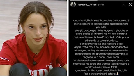 Amici, Rebecca rompe il silenzio: prime parole post eliminazione