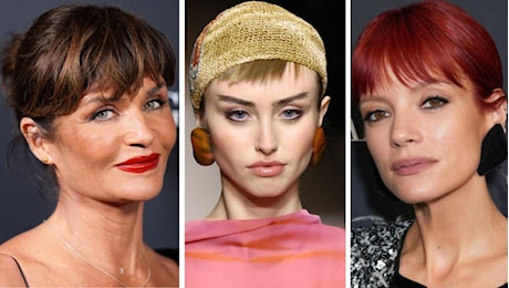 Helen Christensen e Lily Allen, acconciature sbarazzine e hair color autunnali da Giorgio Armani