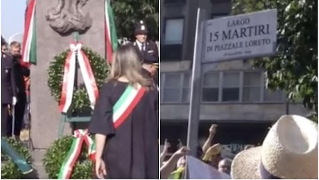 Milano, commemorazione dell' eccidio di partigiani a Piazzale Loreto: scoperta la nuova targa