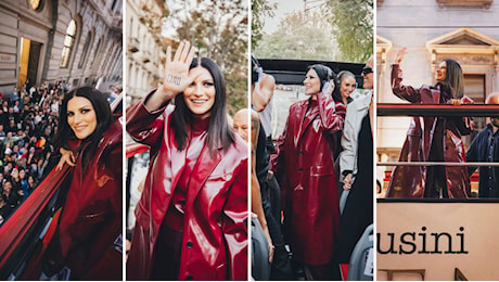 Laura Pausini in giro per Milano su un bus a due piani per presentare il nuovo singolo: Ciao