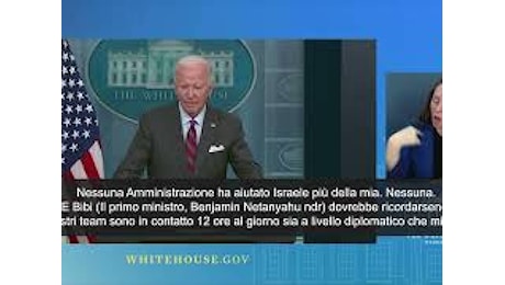 VIDEO: Biden: Nessuno ha aiutato Israele più di me, Bibi Netanyahu dovrebbe ricordarsene