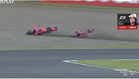 MotoGP Giappone, la caduta di Martin durante le qualifiche