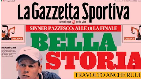 L'apertura della Gazzetta dello Sport su Italia-Francia: Luci (azzurre) a San Siro