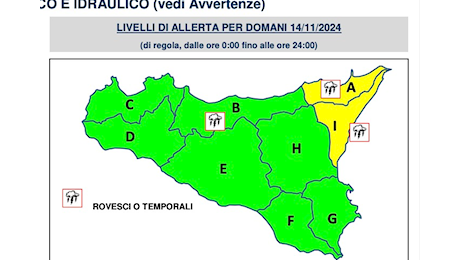 Domani allerta gialla nel Messinese: il maltempo si attenua, ma il rischio di criticità rimane alto