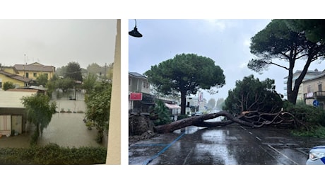 Maltempo Romagna, allagamenti a Bellaria e Cesenatico: aperte le porte vinciane | FOTO e VIDEO